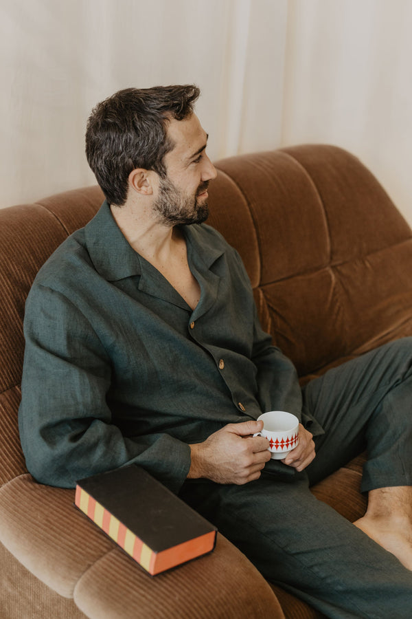 Perkunas Men's Linen Pyjama Set | Multiple Colours