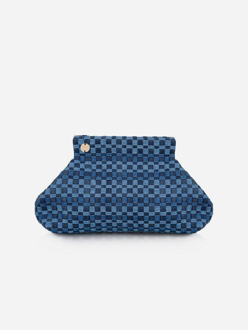 Stelar Lilis Medium Frame Denim Clutch Bag | Blue