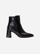 Immaculate Vegan - Lilith Vegan Crocodile Ankle Boots | Black