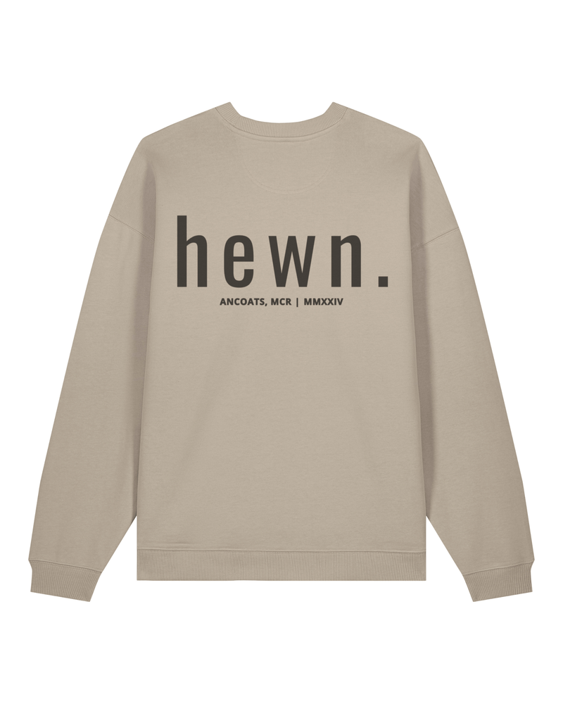 hewn. Mens Organic Cotton Signature Oversized Sweatshirt in Limestone Grey
