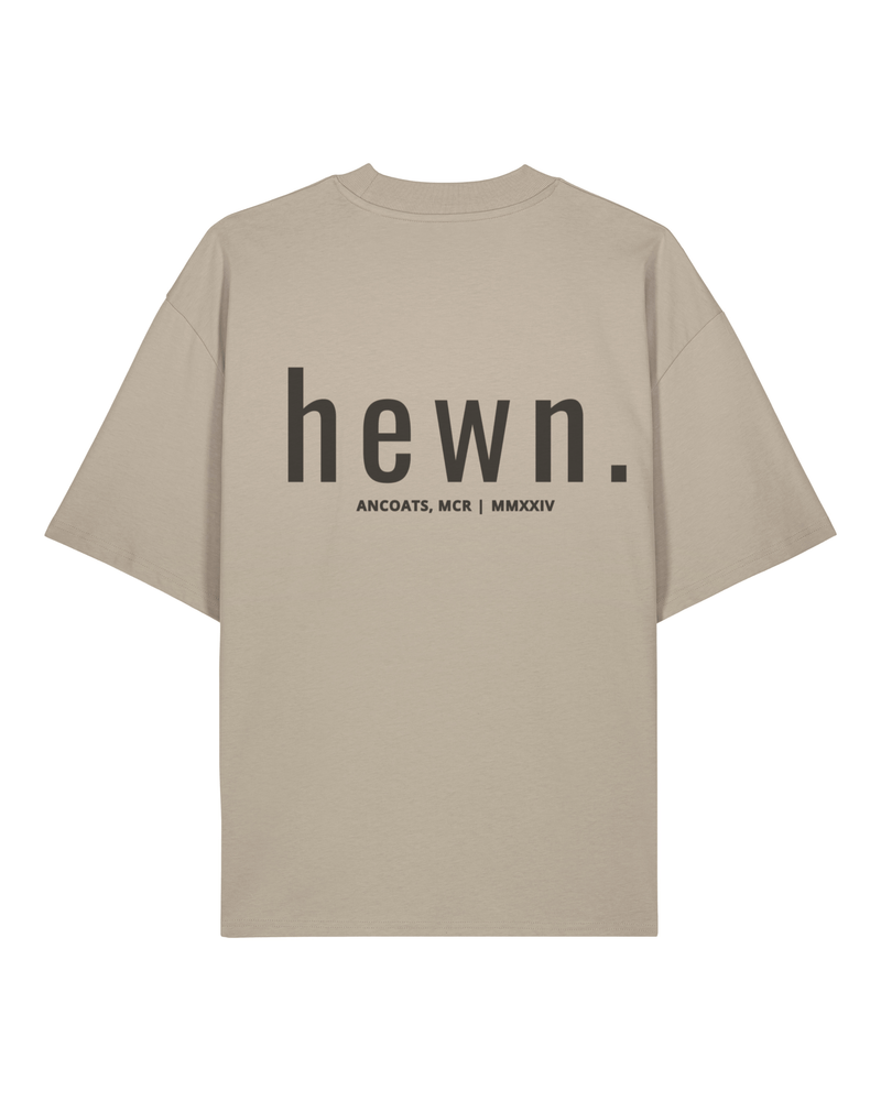 hewn. Mens Organic Cotton Signature Oversized T-shirt in Limestone Grey