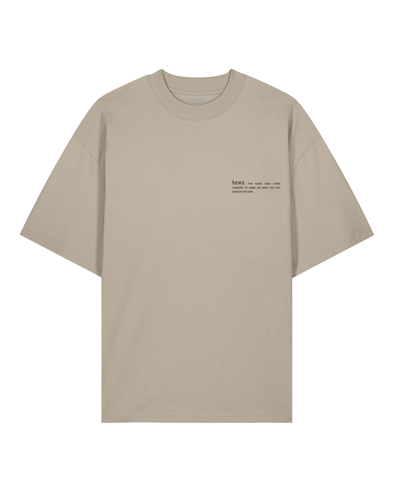 hewn. Mens Organic Cotton Signature Oversized T-shirt in Limestone Grey