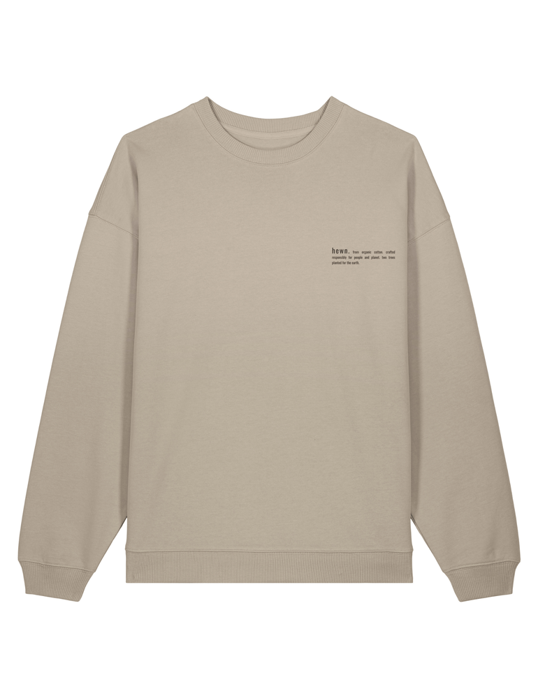 hewn. Mens Organic Cotton Signature Oversized Sweatshirt in Limestone Grey
