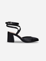 Immaculate Vegan - NAE Vegan Shoes Lisa Women's Vegan Apple Leather Strappy Heels | Black UK3 / EU36 / US5