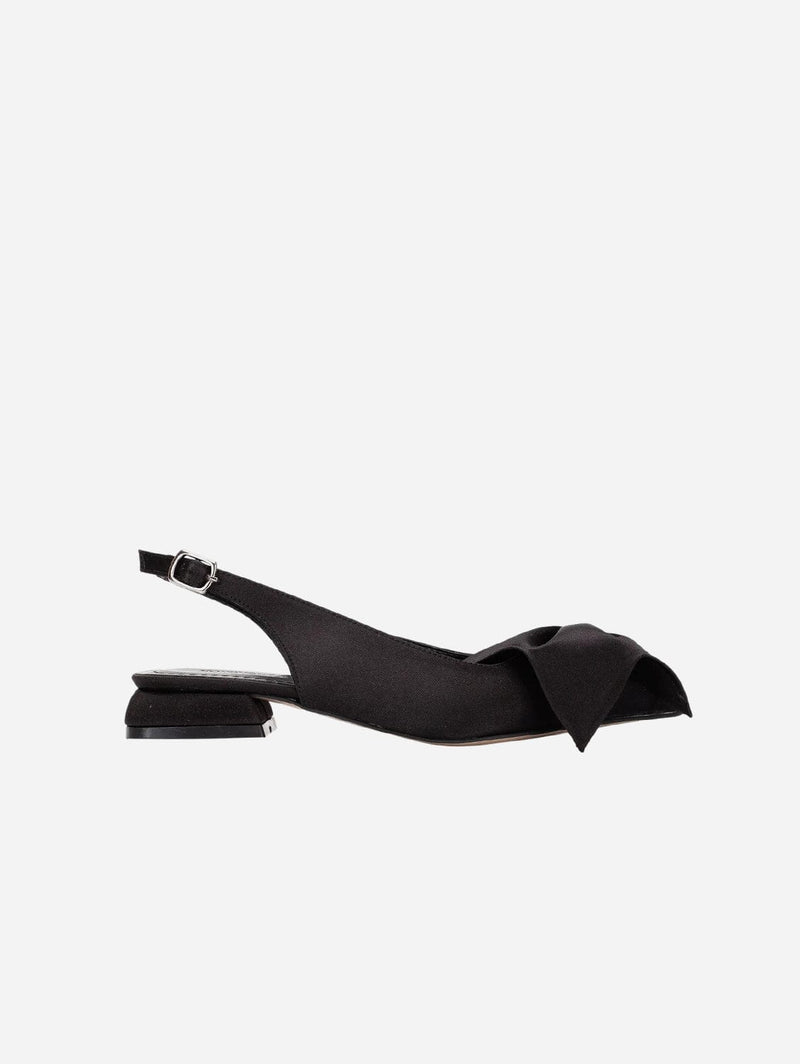 Prologue Shoes Lola Bow Vegan Flats | Black Satin UK3 / EU36 / US5.5 / Black Satin