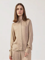 Immaculate Vegan - Neu Nomads Long Sleeve Satin TENCEL™ Betsy Blouse | Multiple Colours Goldie / XXS