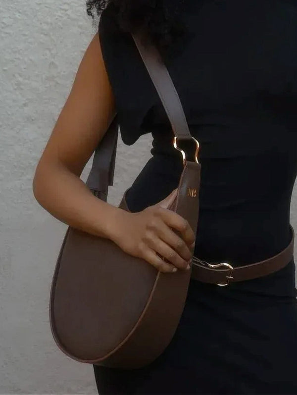 Melina Bucher Loulou Vegan Suede Shoulder Bag | Coffee Coffee