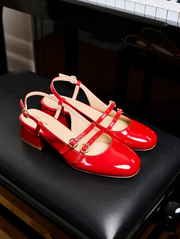 Harmony Patent Vegan Leather Shoes | Red