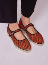 Immaculate Vegan - Mesh Jute Vegan Flats | Orange