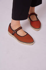 Immaculate Vegan - MOMOC Mesh Jute Vegan Flats | Orange