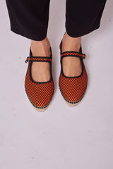 Immaculate Vegan - Mesh Jute Vegan Flats | Orange