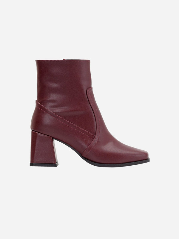 Maya Ankle Vegan Boots | Burgundy Matt