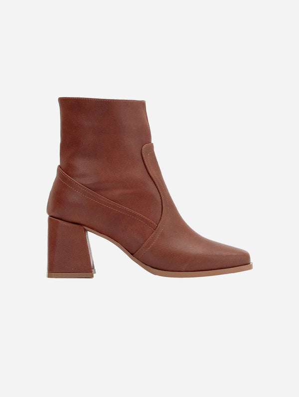 Maya Ankle Vegan Boots | Cognac Brown