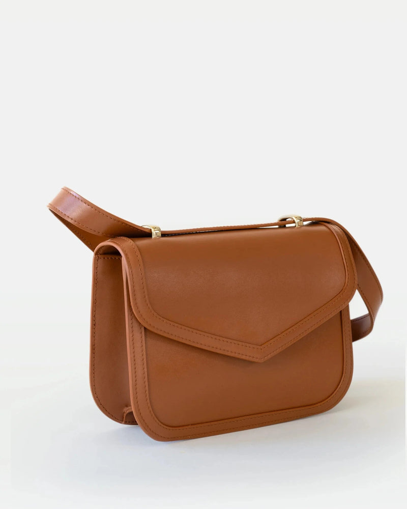 Modher Maya MIRUM® Leather Vegan Crossbody Bag | Brown Saddle
