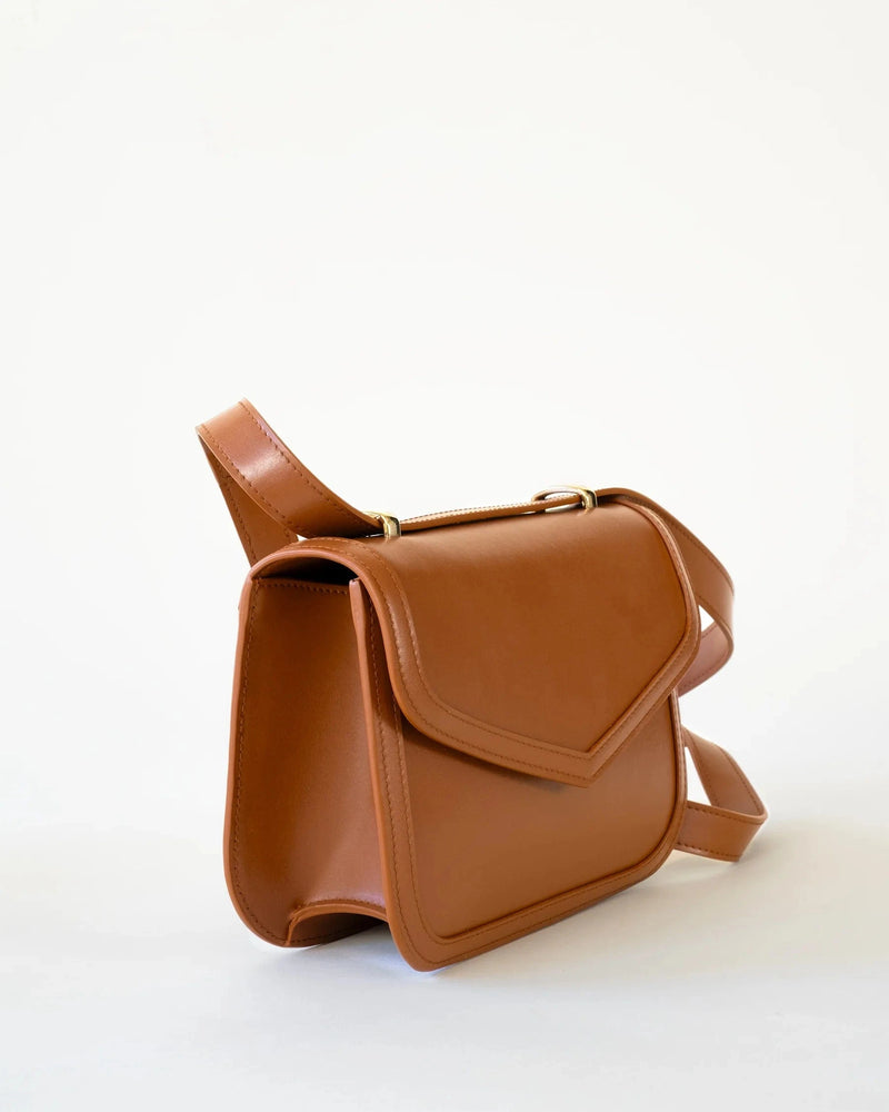 Modher Maya MIRUM® Leather Vegan Crossbody Bag | Brown Saddle