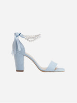 Immaculate Vegan - Forever and Always Shoes Melissa - Blue Suede Sandals with Pearls