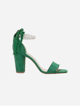 Immaculate Vegan - Forever and Always Shoes Melissa - Green Suede Sandals with Pearls