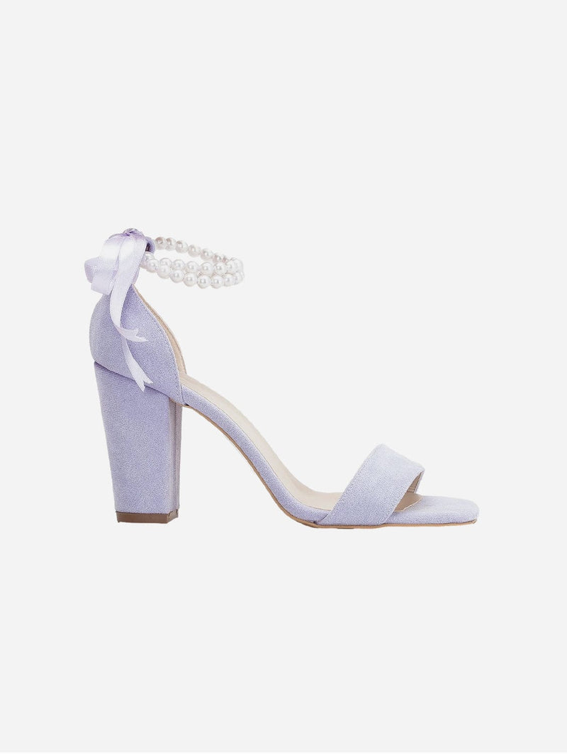 Forever and Always Shoes Melissa Vegan Suede Pearl Heeled Sandals | Lilac