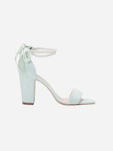 Immaculate Vegan - Forever and Always Shoes Melissa Vegan Suede Pearl Heeled Sandals | Mint Green