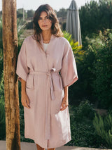 Immaculate Vegan - AmourLinen Midnight Linen Bathrobe | Multiple Colours Dusty Rose / Size 1: XS/S/M US 2-8 / UK 4-10 / EU 32-38