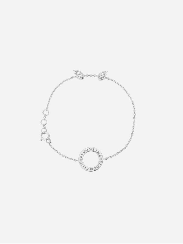 Mini Halo Wings™ Diamond Sterling Silver Angel Bracelet | Silver
