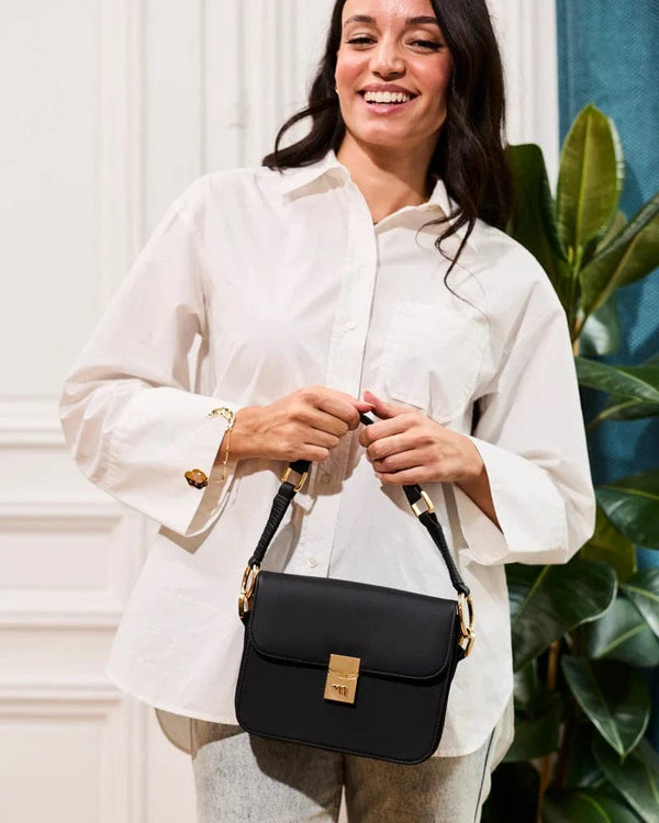 Minuit sur Terre Sammy Vegan Recycled Grain Crossbody | Black