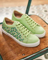 Immaculate Vegan - Virevolte Recycled Grain Leather Vegan Sneakers | Green Foliage