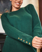 Immaculate Vegan - Minuit sur Terre Solstice Organic Cotton Ribbed Jumper | Green Forest