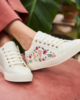 Immaculate Vegan - Virevolte Recycled Grain Leather Embroidered Vegan Sneakers | Primrose