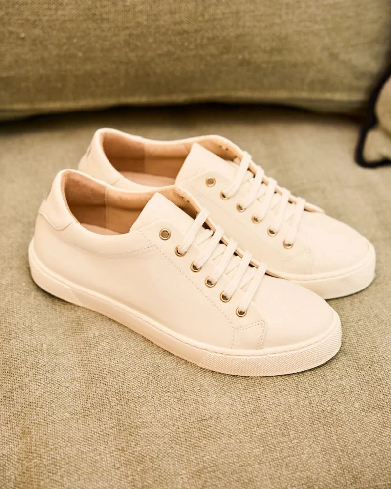 Minuit sur Terre Virevolte Recycled Grain Leather Vegan Sneakers | Cream