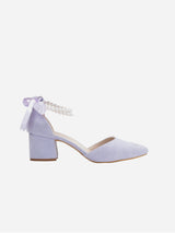 Immaculate Vegan - Forever and Always Shoes Miranda Vegan Suede Pearl Low Heels | Lilac