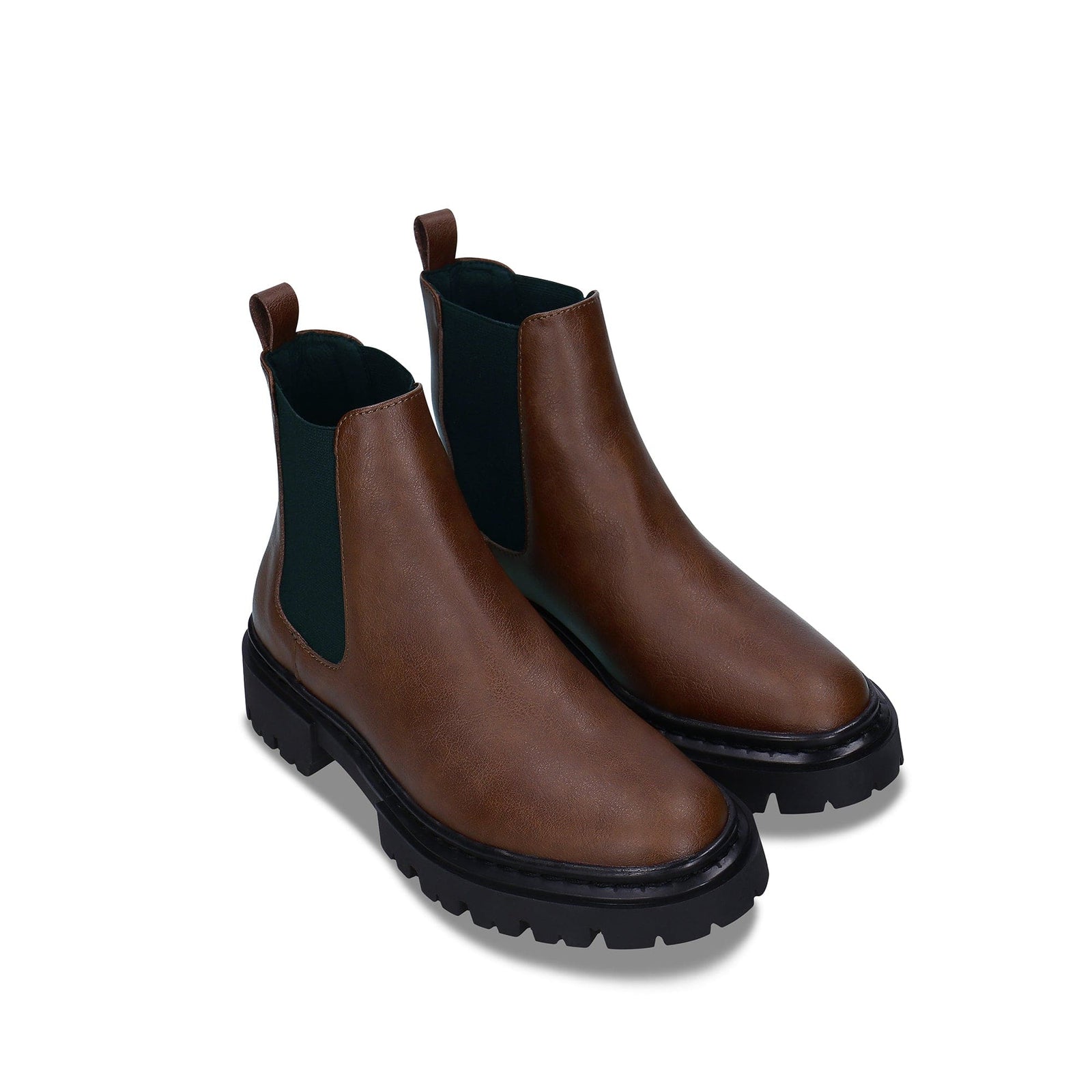 NAE Vegan Shoes - Molly Women's Vegan Leather Chelsea Boots | Brown, image size:1600x1600