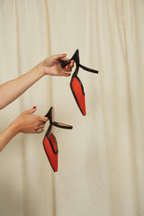 Immaculate Vegan - Ibiza Cotton Mesh Pointed Heels | Orange