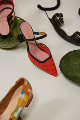Immaculate Vegan - Ibiza Cotton Mesh Pointed Heels | Orange