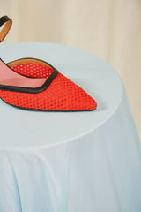 Immaculate Vegan - Ibiza Cotton Mesh Pointed Heels | Orange