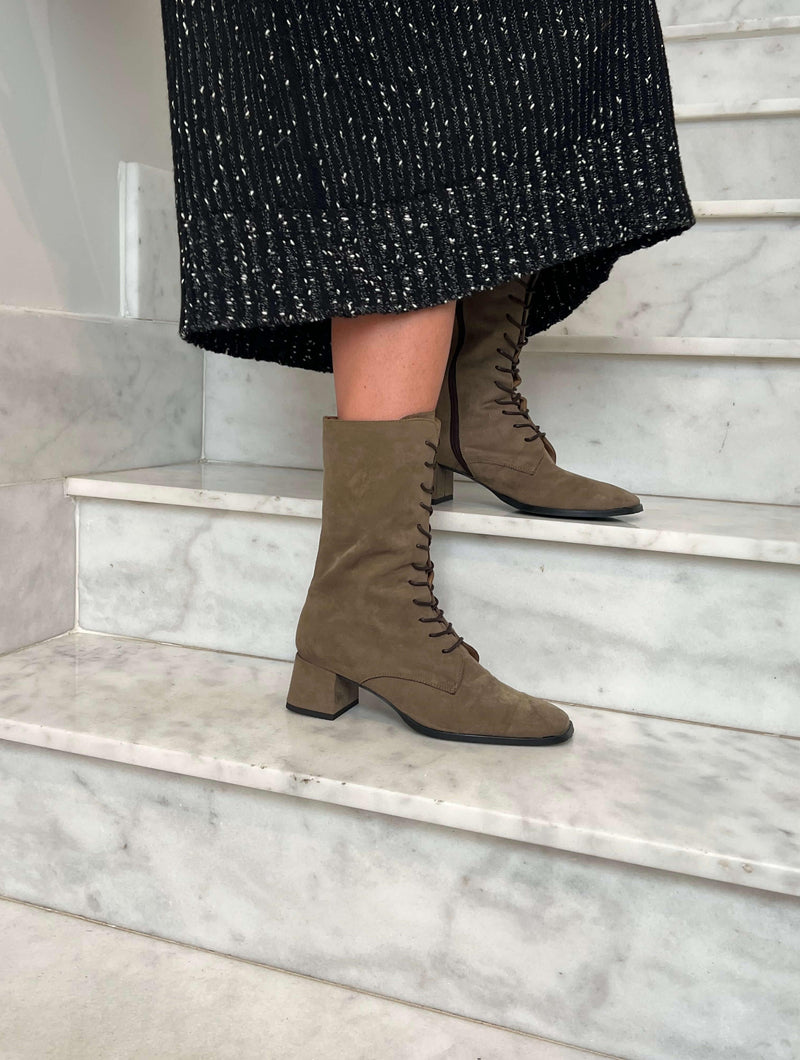 Midi La Toscana Vegan Suede Boots | Grey