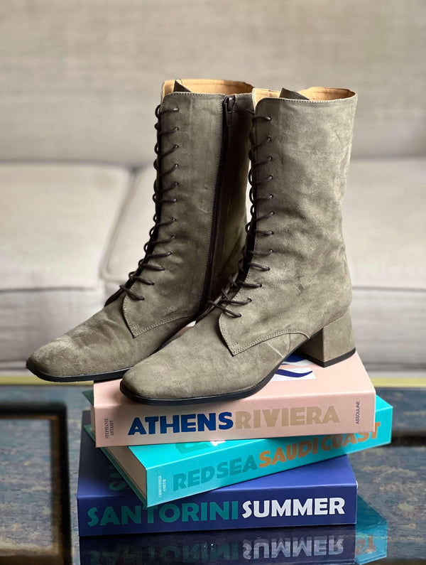Midi La Toscana Vegan Suede Boots | Grey