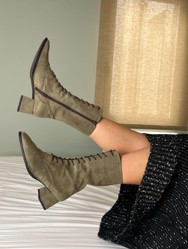 Midi La Toscana Vegan Suede Boots | Grey