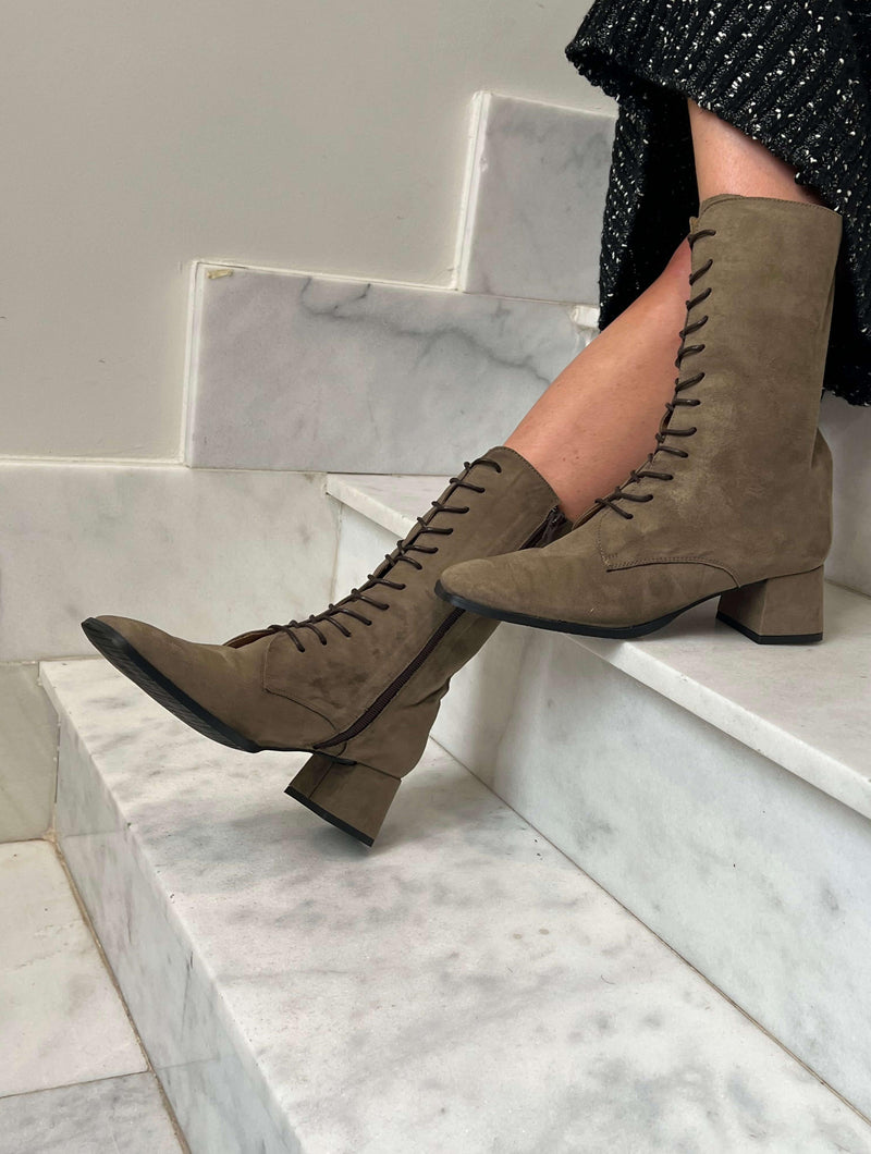 Midi La Toscana Vegan Suede Boots | Grey