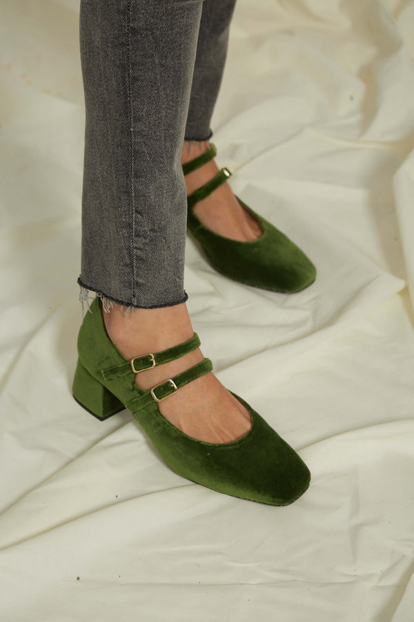 Montmartre Eco Suede Vegan Sandals | Green