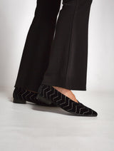 Immaculate Vegan - Dragonfly Dancers Vegan Velvet Flats | Black