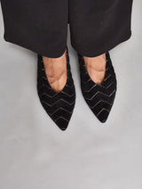 Immaculate Vegan - Dragonfly Dancers Vegan Velvet Flats | Black