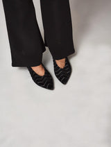 Immaculate Vegan - Dragonfly Dancers Vegan Velvet Flats | Black