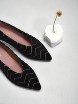 Immaculate Vegan - Dragonfly Dancers Vegan Velvet Flats | Black