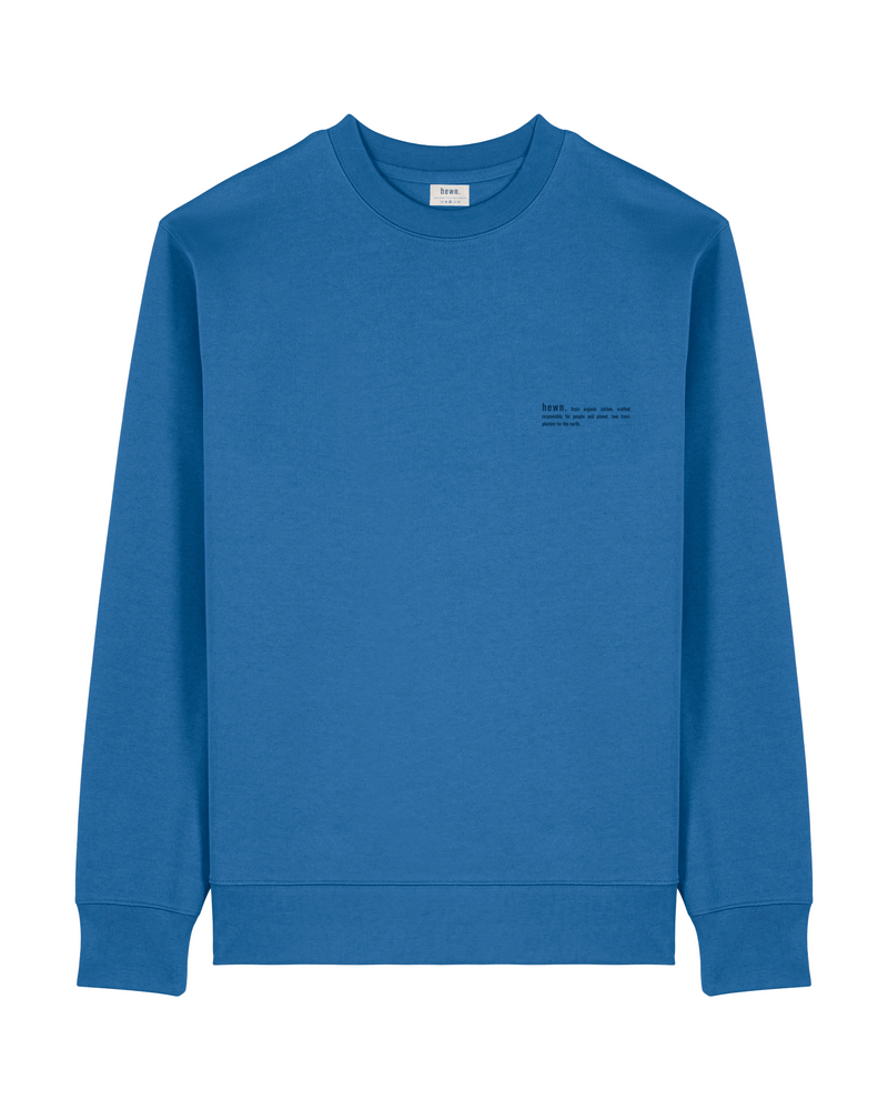hewn. Mens Organic Cotton Relaxed-fit Sweatshirt in Morpho Blue