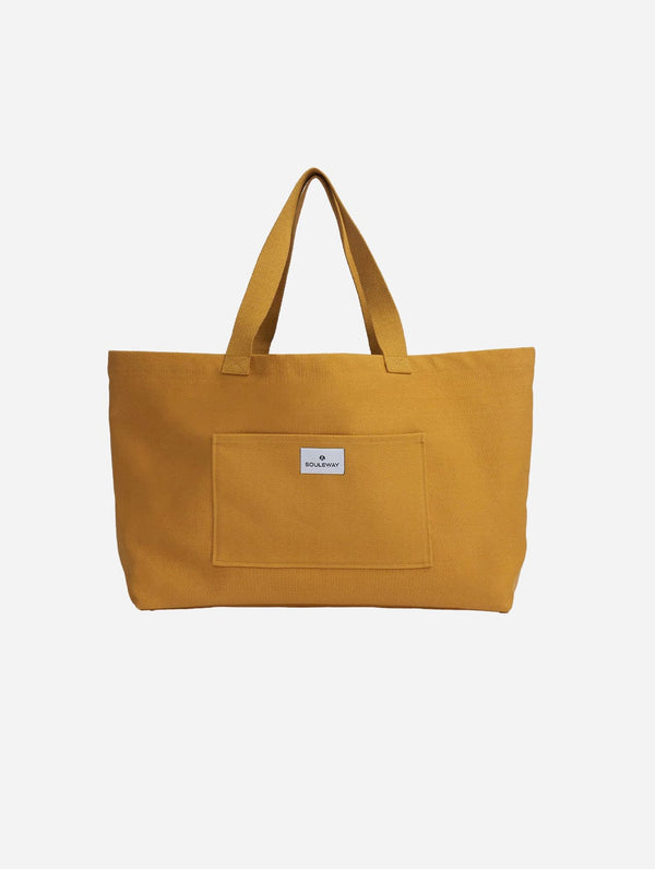 Souleway Natural Cotton Canvas Shopper | Mustard Mustard/Mustard