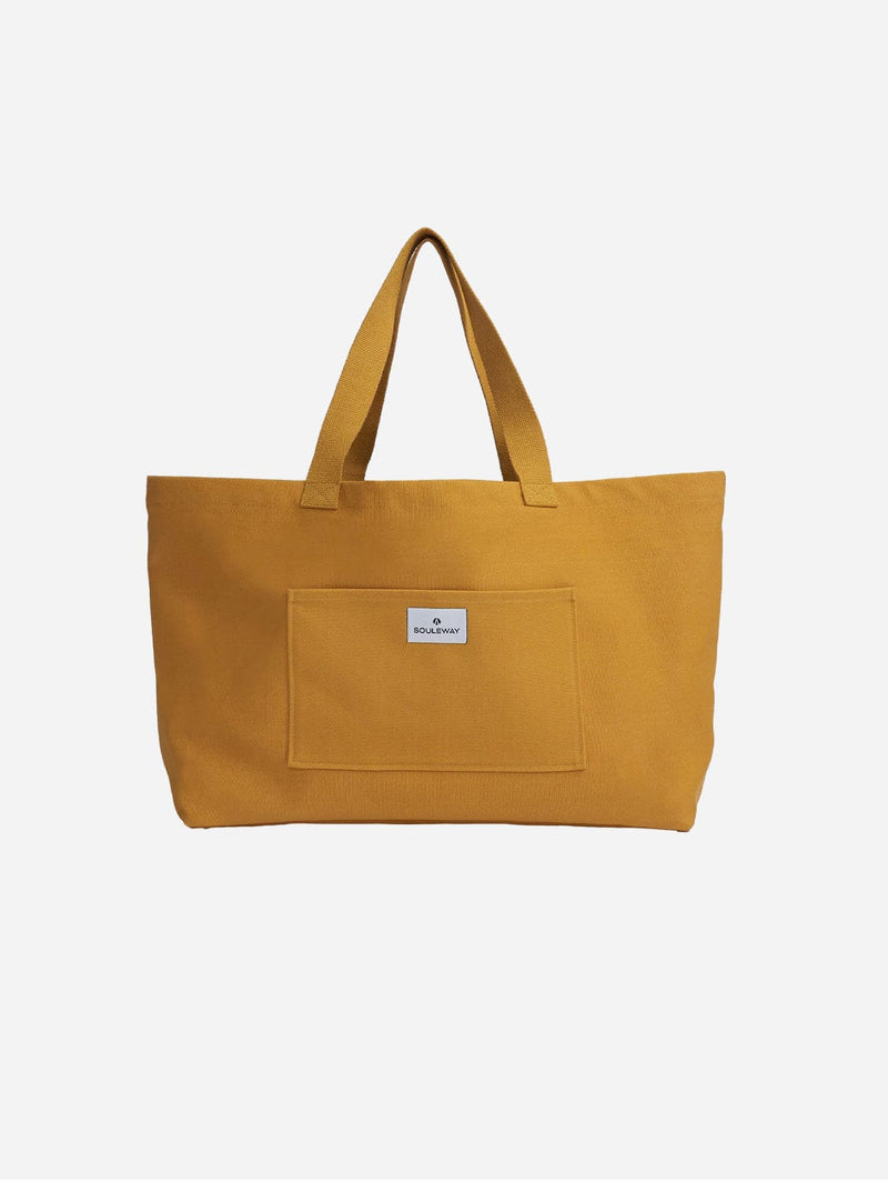 Souleway Natural Cotton Canvas Shopper | Mustard Mustard/Mustard