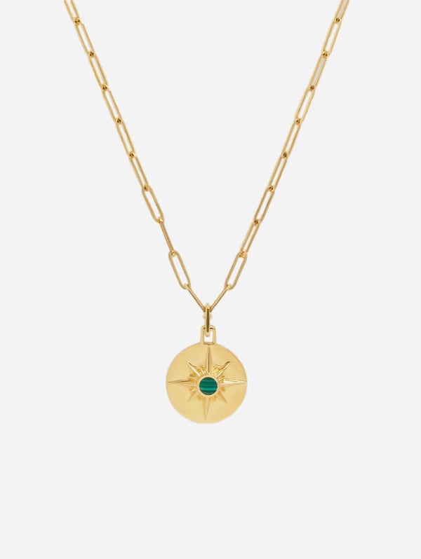 Under Her Eyes ASTRID NECKLACE <br> 18k Gold Plated - Malachite Gold / 18k Gold Plated Silver