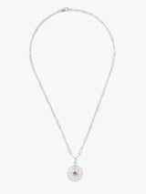 Immaculate Vegan - Under Her Eyes ASTRID NECKLACE <br> Sterling Silver - Pink Rhodochrosite Silver / Silver