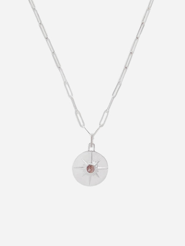 Under Her Eyes ASTRID NECKLACE <br> Sterling Silver - Pink Rhodochrosite Silver / Silver